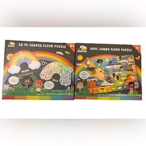 Buffalo Games 50 Pieces Jumbo Ocean Floor and Rainbow Puzzles Ages 3+